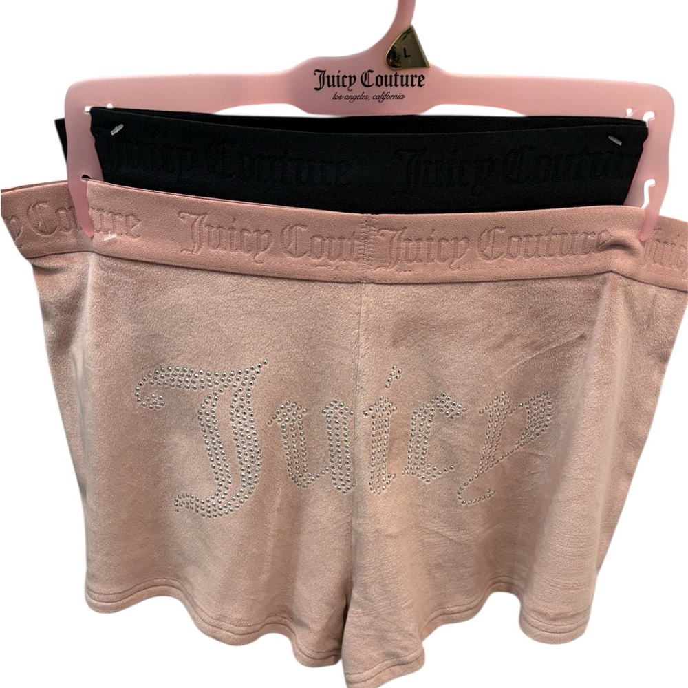 New- Juicy Couture woman’s pajama short, 2 pair-1 black 1 blush color, size L